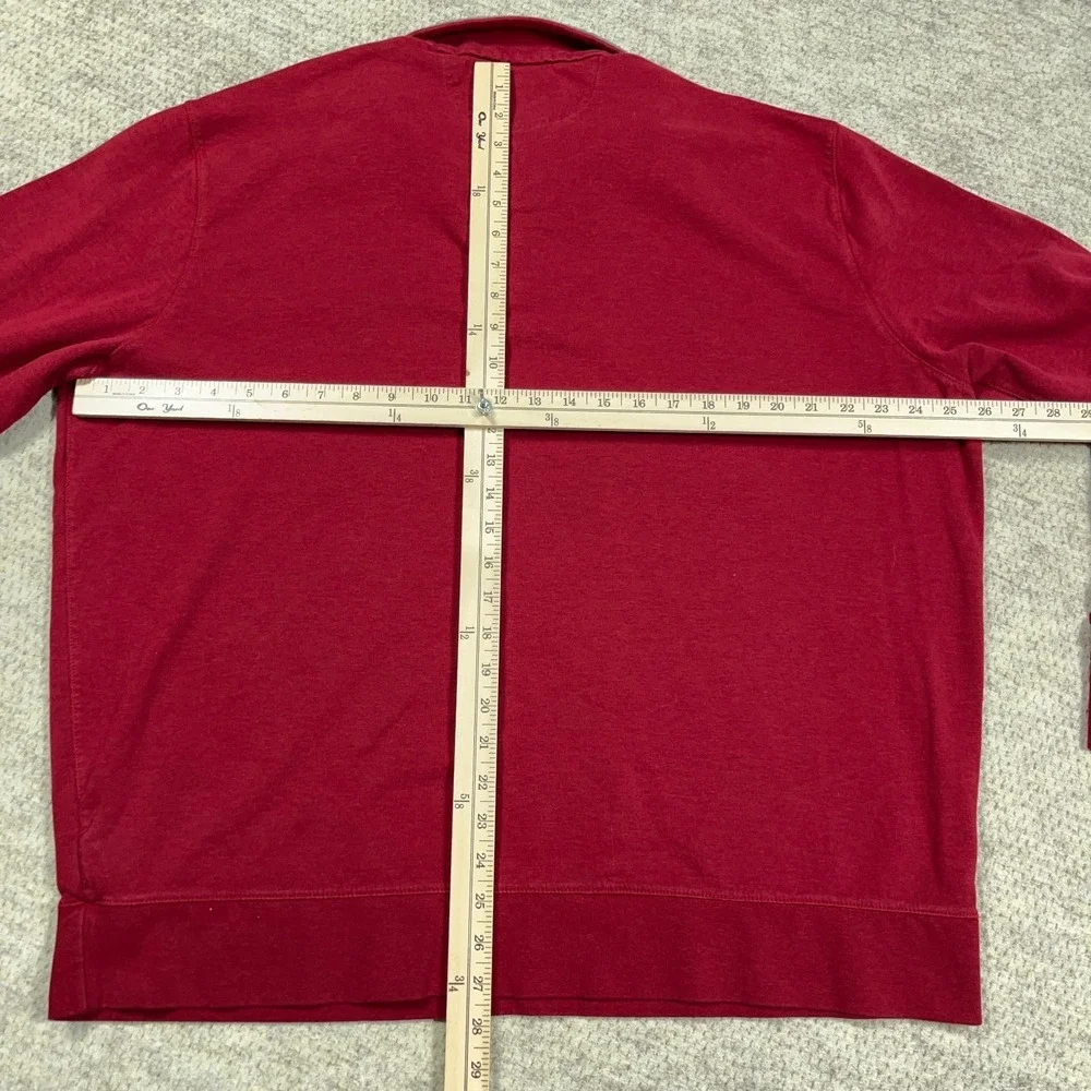 Polo Ralph Lauren Sweater‎ Men XXL 2XL Red Gray Pullover Quarter Zip Performance